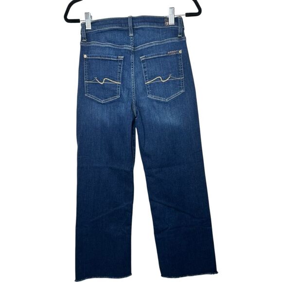 7 for all Mankind Cropped Alexa Jeans Size 27 Dark Wash Classic Closet Staple - Picture 2 of 15